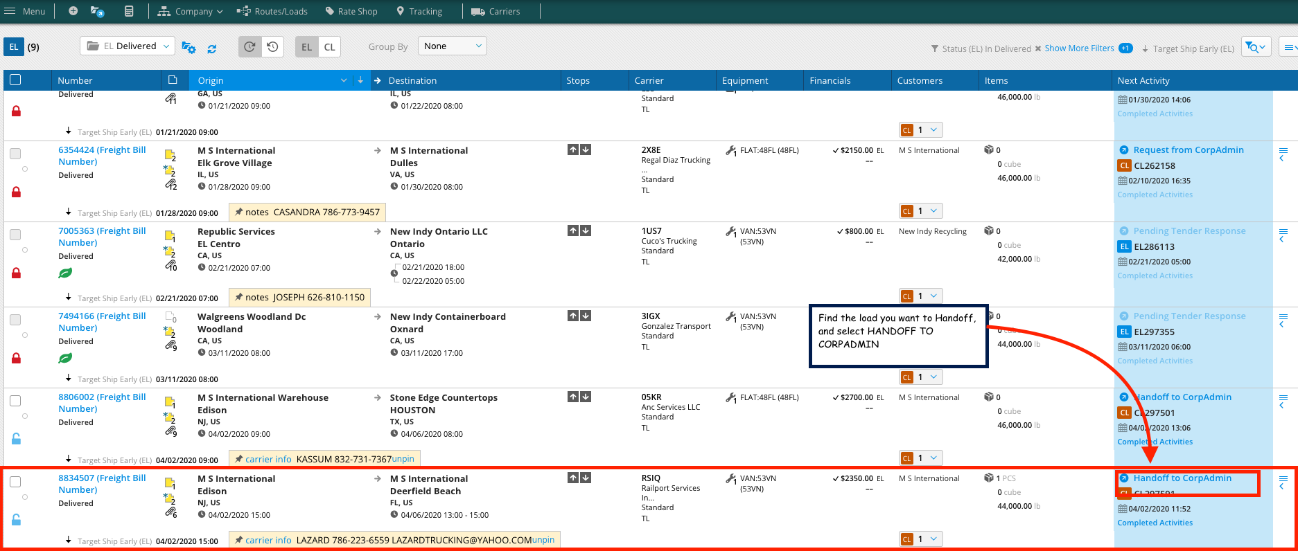 Carrier Status Updates/Tracking Process Street