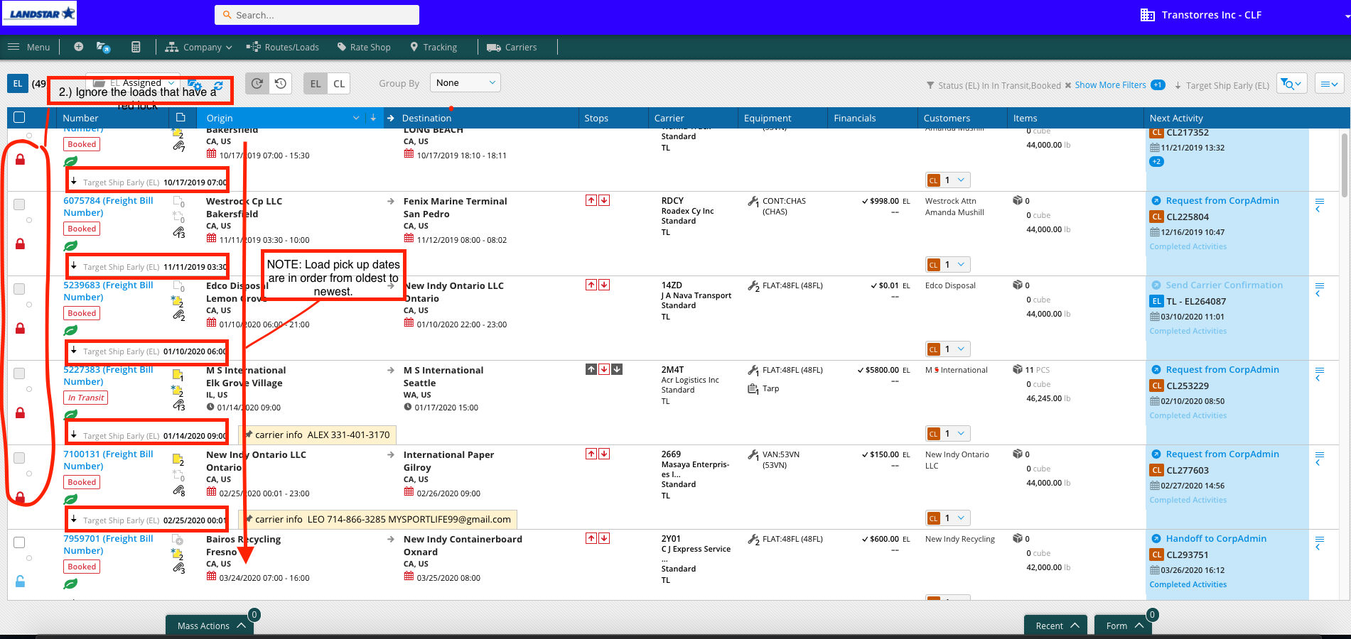 Carrier Status Updates/Tracking Process Street